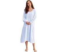 Nanxson Camisones de Estilo Victoriano,De Manga Larga,Ropa de Dormir Ligera