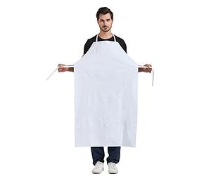 Nanxson Delantal impermeable, ajustable, duradero, resistente, delantal de trabajo, lavado, carnicero, industria CF3114 (blanco)