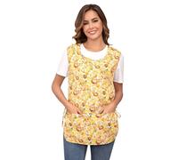 Nanxson Mujeres Cobbler Delantal Chaleco, sin mangas Imprimir Chef Delantal con 2 bolsillos ajustable lazos laterales para la limpieza Catering Cocina CF3187