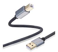 Nanxudyj - Cable de nailon trenzado para impresora USB 2.0 tipo A macho a B macho de alta velocidad compatible con HP, Canon, Dell, Epson, Lexmark, Xerox, Samsung y más