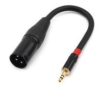NANYI 3,5 mm TRS estéreo macho a XLR macho Cable de micrófono de audio de interconexión, adecuado para ipod, teléfono móvil, altavoces activos, escenario, DJ,0,2 Meter
