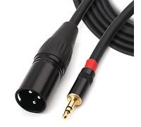 NANYI Cable estéreo TRS de 3,5 mm a conector XLR macho para micrófono de audio, adecuado para iPod, teléfono móvil, altavoces activos, escenarios, DJ, estudio, consola de audio, 10 metros