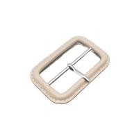 NANZU Interior 2,5-6 CM Hebilla de Cuero Real Blanco/Negro Hebilla de cinturón Cubierta de Cuero de Repuesto con Pasador para elaborar Hebilla Deslizante Triglide