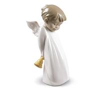 NAO Angelito Repicando. Figurita de Ángel de La Guarda con con Campanita en Las Manos. Escultura Ornamental de Angelito en Tonos Pastel para Decoración