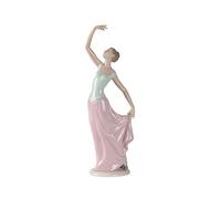 NAO Bailarina con Aplausos. Figurativa Decorativa de Bailarina de Porcelana Brillo. Figurita Ornamental de Bailarina de Ballet en Tonos Pastel para Decoración del Hogar
