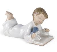 NAO by Lladro Figura Coleccionable de Porcelana: Repeat After ME - 4" de Alto - niño con Cachorro