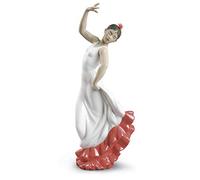 NAO Figura con Arte Español (Blanco-Rojo). Bailarina de Porcelana