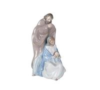 NAO Figura de la Sagrada Familia en Porcelana en Tonos Pastel. Misterio de Navidad con San José, Virgen María y Niño Jesús. Decoración para Belén