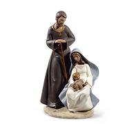 NAO Figura de la Sagrada Familia en Porcelana Mate. Misterio de Navidad con San José, Virgen María y Niño Jesús. Decoración para Belén