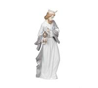 NAO Figura del Rey Gaspar con Copa en Porcelana Brillo. Figura de los Reyes Magos para Belén y Nacimiento. Decoración Navideña
