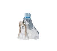 NAO Juntos para Siempre. Figura Decorativa Pareja en Porcelana Brillo para Regalo de Boda. Figurita Ornamental Perros en Tonos Pastel para Decoración del Hogar