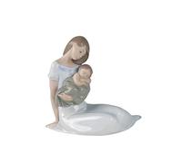 NAO Luz de Mis Días (Niño). Figura Decorativa de Maternidad en Porcelana Brillo. Escultura Ornamental de Madre con Bebé en Brazos para Decoración del Hogar