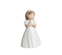 NAO Mi Primera Comunión. Figura Decorativa de Niña Vestida de Primera Comunión en Porcelana Brillo. Figurita Ornamental Religiosa de Niña Rezando para Decoración del Hogar