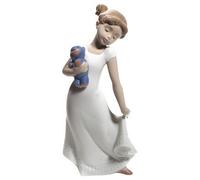 Nao Porcelain by Lladro AM I ELEGANT? ( GIRL HOLDING TEDDY BEAR ) 2001690