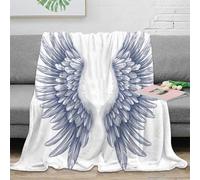 NAOFEKUID Elegantes alas de ángel Manta impresión 3D Microfibra decoración hogar Manta Plumas Adultos sofá Dormitorio 50x60(127x152cm)