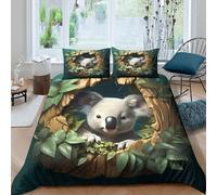 NAOFEKUID Funda Nórdica 3D Koala Adorable Tronco Árbol Microfibra Decoración Dormitorio Juego de Ropa Animales Rama para Adultos Jóvenes Todo el Año King（220x240cm）