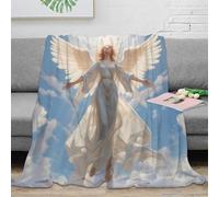 NAOFEKUID Manta 3D impresión diseño ángel Cielo Microfibra Suave decoración hogar Angel Throw Blanket Adultos 40x50(100x130cm)