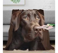 NAOFEKUID Manta 3D Impresión Labrador Realista Microfibra Decoración Hogar Manta Perro Suave Cálida Cama Sofá Adultos Jóvenes 50x60(127x152cm)