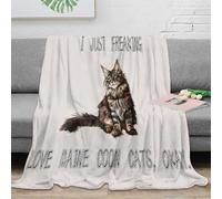NAOFEKUID Manta Gato Maine Coon 3D Impresa Microfibra Decoración Hogar Throw Suave para Sofá Dormitorio 80×90(200x230cm)