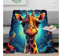 NAOFEKUID Manta Giraffe Impresión 3D Artística Microfibra Decoración Hogar Manta con Motivo Animal para Sofá Dormitorio 80×90(200x230cm)