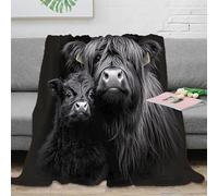 NAOFEKUID Manta Highland Cow Impresión 3D Microfibra Decoración Hogar Highland Cow Frazada para Sofá Dormitorio 40x50(100x130cm)