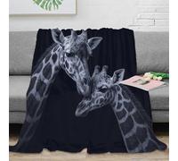 NAOFEKUID Manta Microfibra Giraffa Impresión 3D Suave Decoración Hogar Giraffe Throw Blanket para Sofá Dormitorio Adultos Jóvenes 50x60(127x152cm)