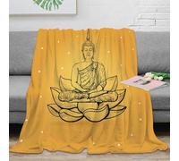 NAOFEKUID Zen Confort Manta Buda Impresión 3D Microfibra Decoración Hogar Lotus Throw para Sofá Dormitorio Adultos 80×90(200x230cm)