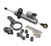 Naojino Amortiguador dirección Compatible con CBR650R 2019-2020 Kit Soporte De Montaje De Amortiguador Estabilizador De Dirección De Motocicleta Accesorios Ajustables Universales(Gray)