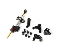 Naojino Amortiguador dirección Compatible con Ducati para Hypermotard 950 SP Kit De Soporte para Estabilizador De Amortiguador De Dirección De Motocicleta(Silver-Black)