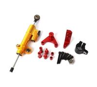 Naojino Amortiguador dirección Compatible con Ducati para Hypermotard 950 SP Kit De Soporte para Estabilizador De Amortiguador De Dirección De Motocicleta Accesorios Universales(Yellow-Red)