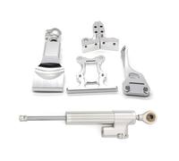 Naojino Amortiguador dirección Compatible con Yamaha para MT07 para FZ07 2014-2020 Amortiguadores De Dirección para Motocicleta Kit De Accesorios Ajustables Estabilizadores(Silver)
