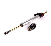 Naojino Amortiguador dirección Compatible con Yamaha para Suzuki para Ducati Amortiguador De Dirección Estabilizador para Motocicleta De 345 Mm Universal Ajustable para Manillar(Silver)