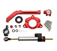 Naojino Amortiguador dirección Compatible con Z1000 2014-2017 2016 2015 Soporte Amortiguador De Dirección De Motocicleta Amortiguador Lineal Ajustable Accesorios Universales(Silver-Red)