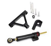 Naojino Amortiguador dirección Compatible con ZX6R 2007-2008 Kit De Soporte De Montaje para Amortiguador De Dirección Estabilizador De Motocicleta Ajustable Universal(Black)