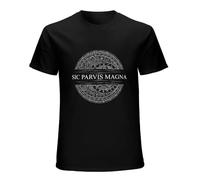 NAOMiO Sic Parvis Magna Uncharted White Version Unisex 100% Cotton Short-Sleeve T-Shirts Black M