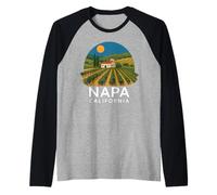 Napa California Wine Country Tasting Valley Love Retro UVA Camiseta Manga Raglan