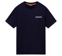 Napapijri Camiseta con logotipo geográfico, azul marino, manga corta