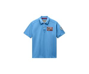 NAPAPIJRI Camiseta 'E-ARCHIVE' beige claro / azul oscuro / rojo cereza XL EUR