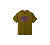 NAPAPIJRI Camiseta 'FLAG TIKI' azul / oliva / rojo XL EUR