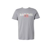 NAPAPIJRI Camiseta 'S-AYLMER' gris / rojo / blanco M gris / rojo / blanco