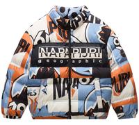 NAPAPIJRI Chaqueta de invierno 'A-Primiero' azul claro / naranja oscuro / negro / blanco natural 164 azul claro / naranja oscuro / negro / blanco natural