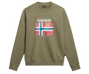 Napapijri Chic Green - Sudadera de forro polar con cuello redondo para hombre