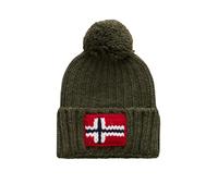 Napapijri Semiury - Gorro de Punto, diseño de Bandera Noruega, Color Verde Militar