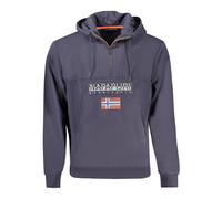 Napapijri- Sudadera azul con capucha y media cremallera- Sweatshirts & Hoodies- Hombre- Azul- S- Sudadera azul con capucha y media cremallera