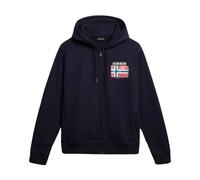 Napapijri- Sudadera Azul de Algodón con Cremallera Completa- Sweatshirts & Hoodies- Hombre- Azul- L- Sudadera Azul de Algodón con Cremallera Completa
