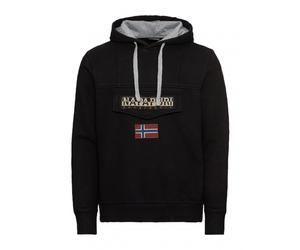 Napapijri - Sudadera con Capucha Logo Invierno Negro Bandera - Sweatshirts & Hoodies - Hombre - Negro - S -