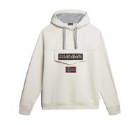 Napapijri- Sudadera con Capucha y Logo de Bandera Blanco- Sweatshirts & Hoodies- Hombre- Beige- 2XL- Sudadera con Capucha y Logo de Bandera Blanco