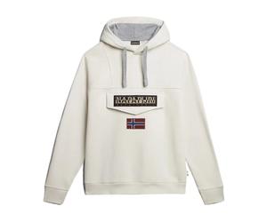 Napapijri- Sudadera con Capucha y Logo de Bandera Blanco- Sweatshirts & Hoodies- Hombre- Beige- XL- Sudadera con Capucha y Logo de Bandera Blanco