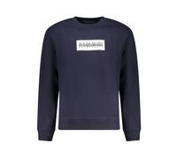 Napapijri- Sudadera de Algodón Azul con Estampado de Logotipo- Sweatshirts & Hoodies- Hombre- Azul- XL- Sudadera de Algodón Azul con Estampado de Logotipo