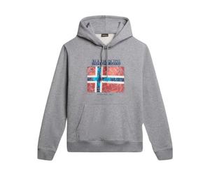 Napapijri- Sudadera de Manga Larga de Algodón Gris- Sweatshirts & Hoodies- Hombre- Gris- L- Sudadera de Manga Larga de Algodón Gris